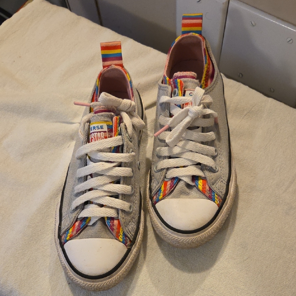 Converse Kids Sneakers with Rainbow Details Size 1